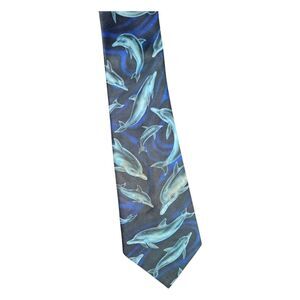 Sea World Dolphin Print Mens Tie